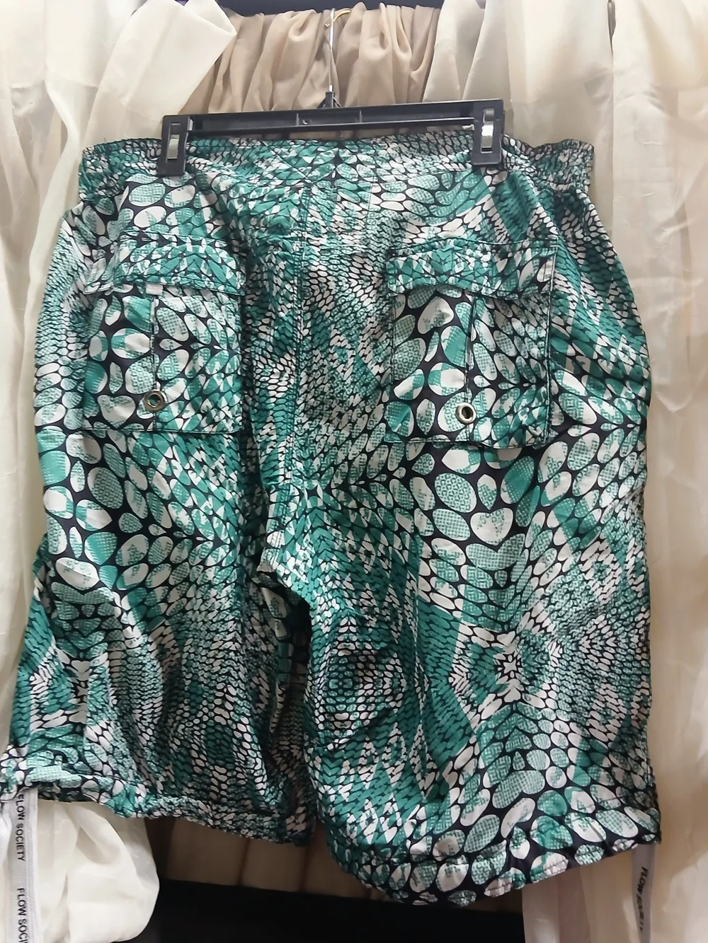 Teal Green Printed Men’s Bermuda Shorts